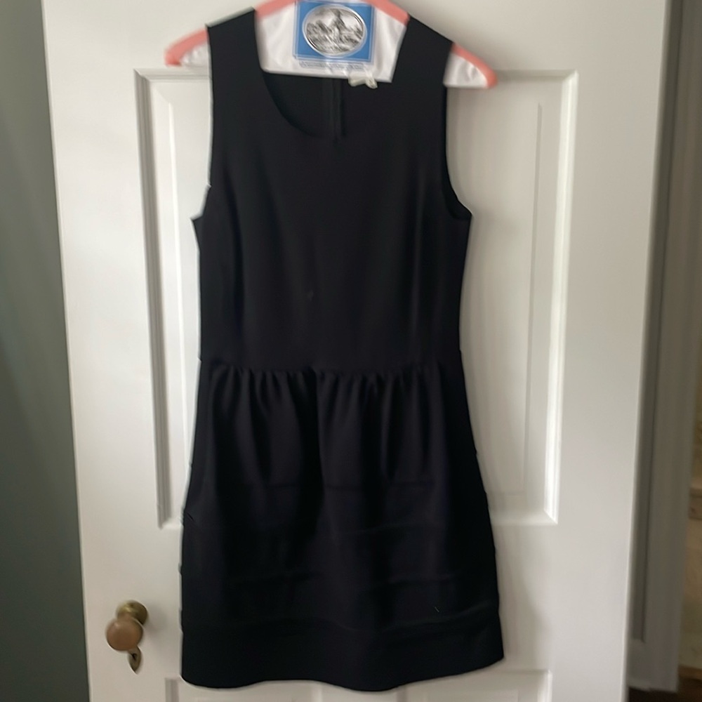 Black sleeveless madewell dress with pockets